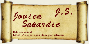 Jovica Sapardić vizit kartica
